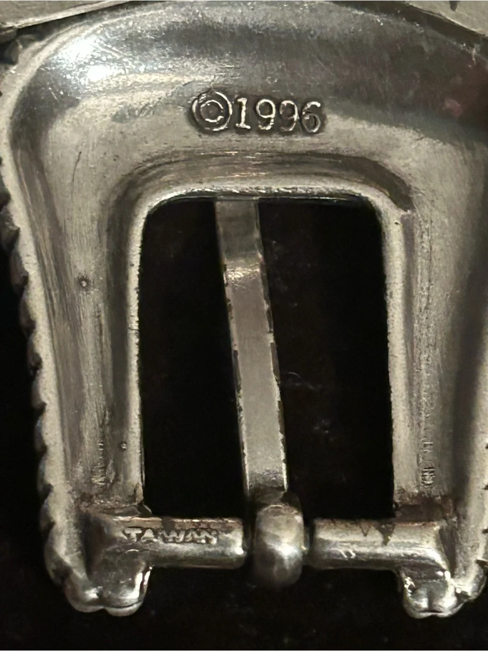 Engraved Western-Style Silver Belt Buckle Set